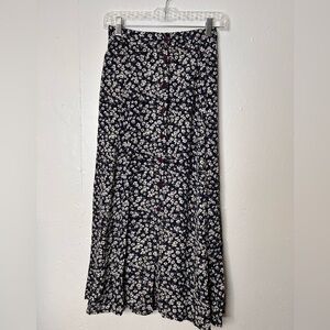 Sophisticates Petite Floral Navy and White Skirt 90s Style Women’s Small